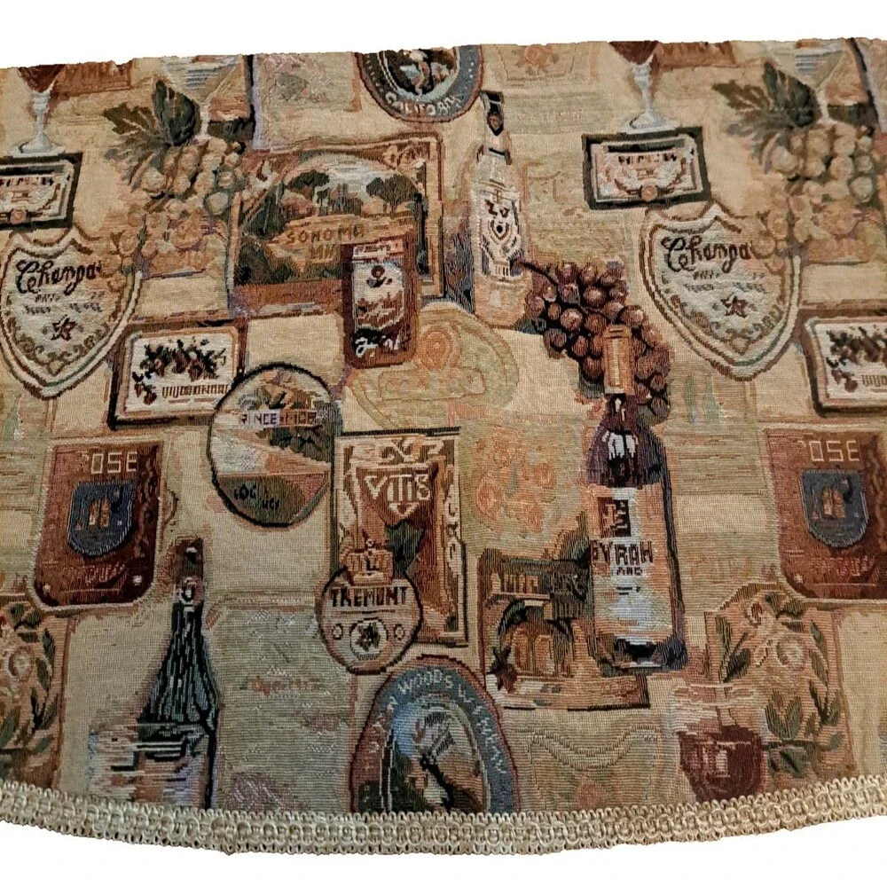Wine Vineyard Tapestry Valance 52x16 Beige Bar Decor Napa Sonoma Champagne